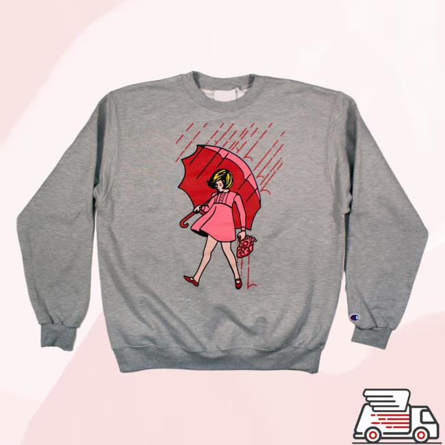 Official Slinger Apparel Store Shop Heart Girl Champion Crew neck Grey Pyroscopic