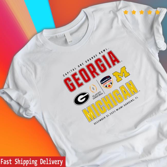 NCAA Semifinal Orange Bowl Georgia Vs Michigan Head-To-Head Playoff T-Shirt