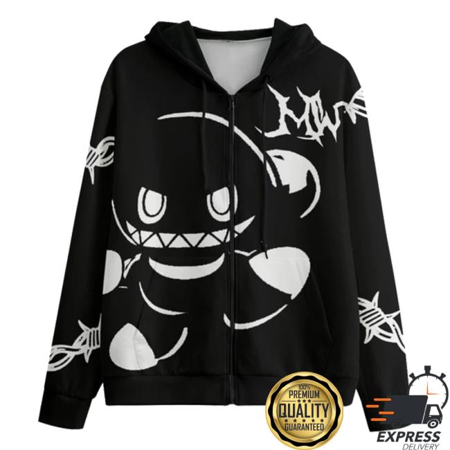 Official Mamono World Merch Store Mamono Goth Ch@0 Zip Up (Crew neck Sweatshirt)