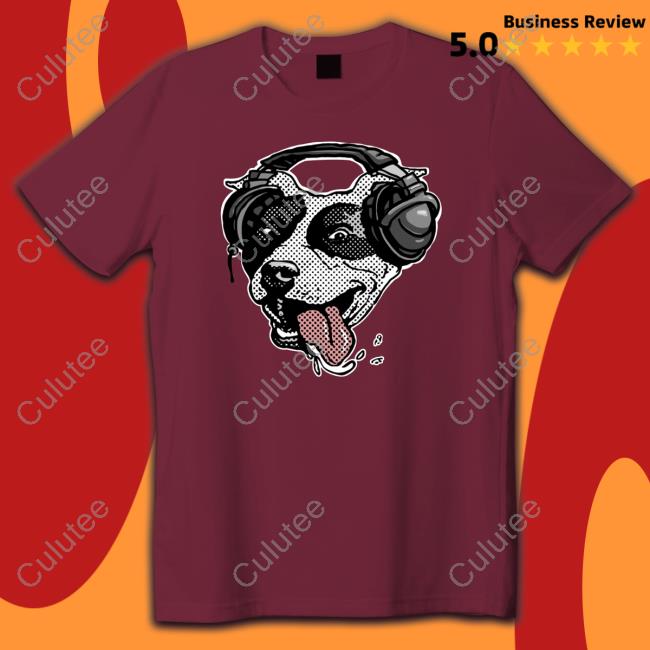 Official Cute Pit Bull Dog With Music Headphones Hoodie