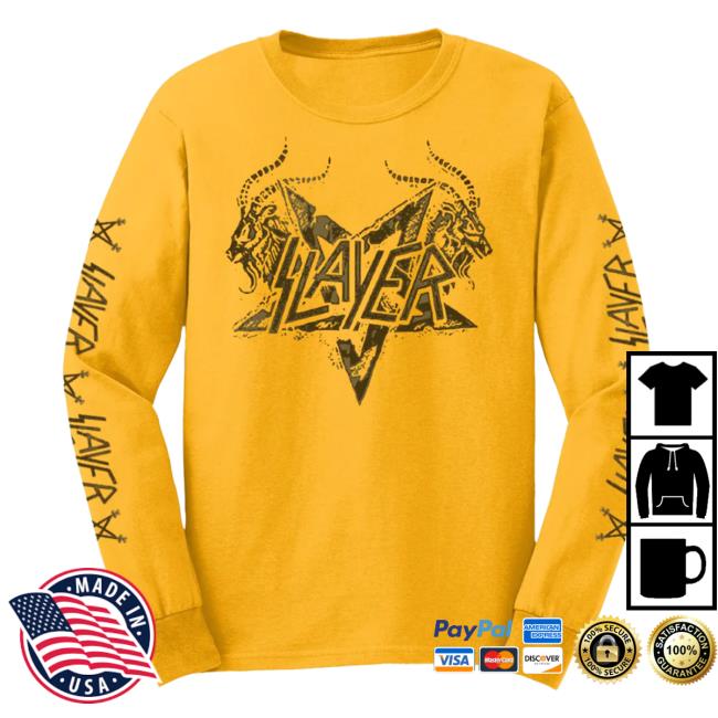 Slayer Clothing Store Shop Merch Vintage Horns Long Sleeve Tee Shirt