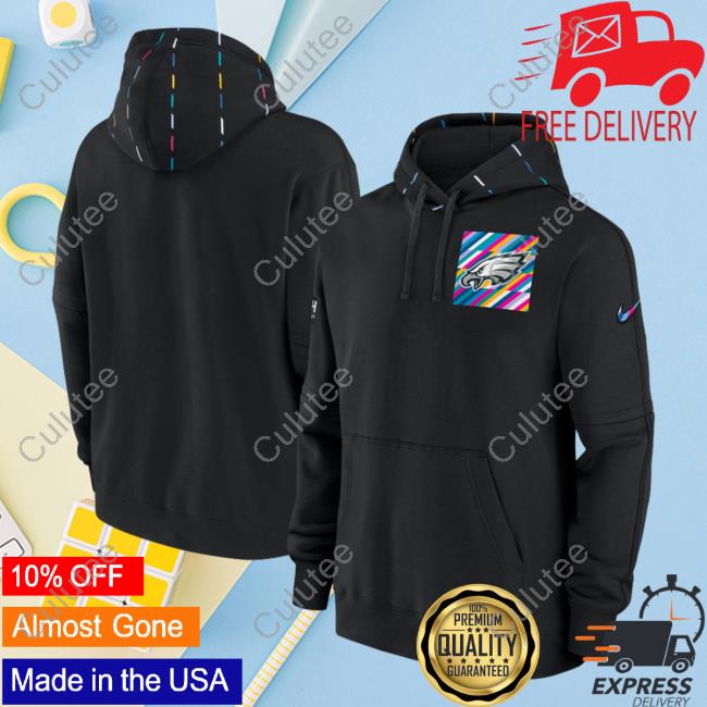 Official PhiladelphiaEagles Clothing Merch Store Shop Black Philadelphia Eagles 2023 Crucial Catch Club Crewneck Sweatshirt 3D