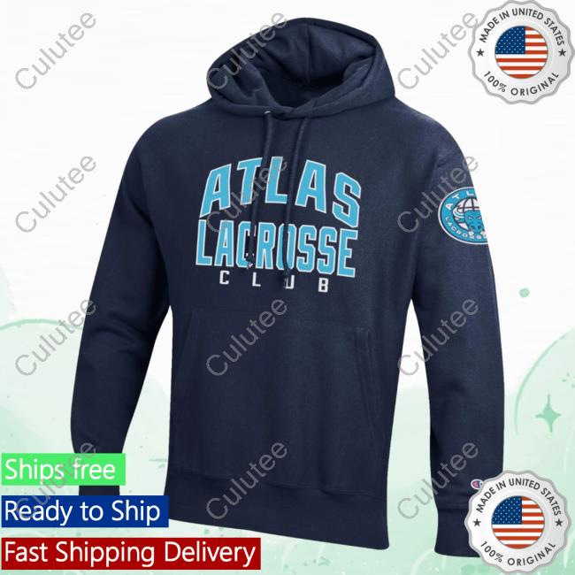 Official Premier Lacrosse League Shop Champion Atlas Lacrosse Throwback Reverse Weave Crew neck Sweatshirt Marine Navy