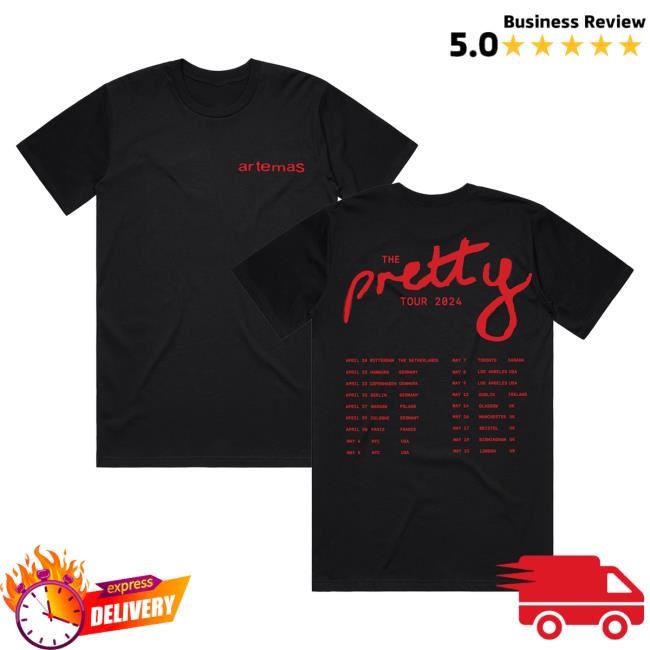 Official Artemas Merch pretty 2024 tour t-shirt black