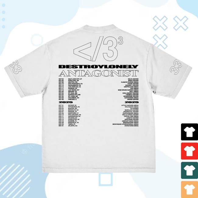 Official Playboi Carti Merch Store Destroy Lonely Cyber Spam Tour Tshirt