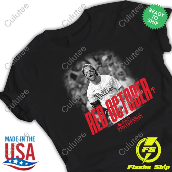Official Bryce Harper Red October Postseason T Shirt