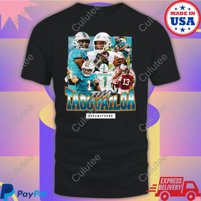 Tua Tagovailoa Long Sleeve T Shirt River Cracraft And Jaylen Waddle Tua Tagovailoa Tee Dreamathon Merch Miami Dolphins