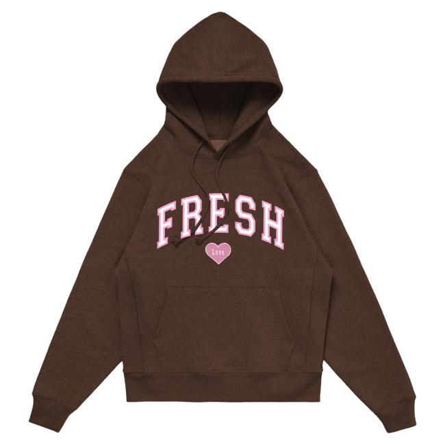 Official Fresh Love Merch Store Fresh Love Varsity Crew - Brown Fresh Love Clothing Shop