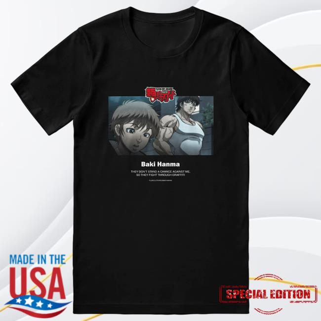 Yujin Clothing Baki Hanma They Don't Stand A Chance Hot Shirt Black
