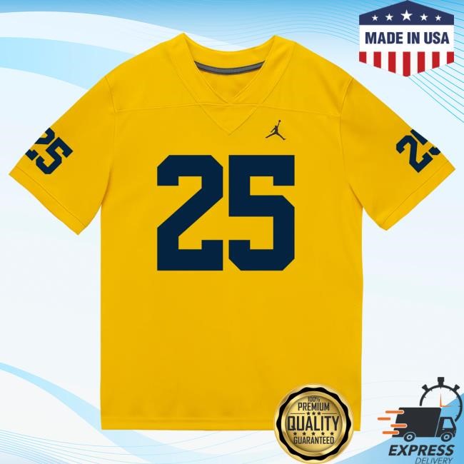 Michigan Wolverines #25 Micah Ka'apana Student Athlete Maize Football Jersey New Shirt The M Den Shop