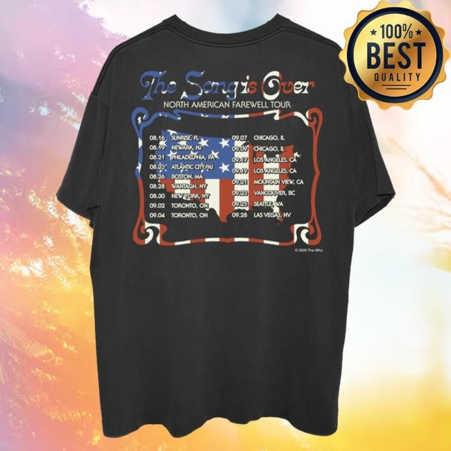 Official The Who Store The Song is Over North America Photo Dateback Hot Shirt The Who Rock Band