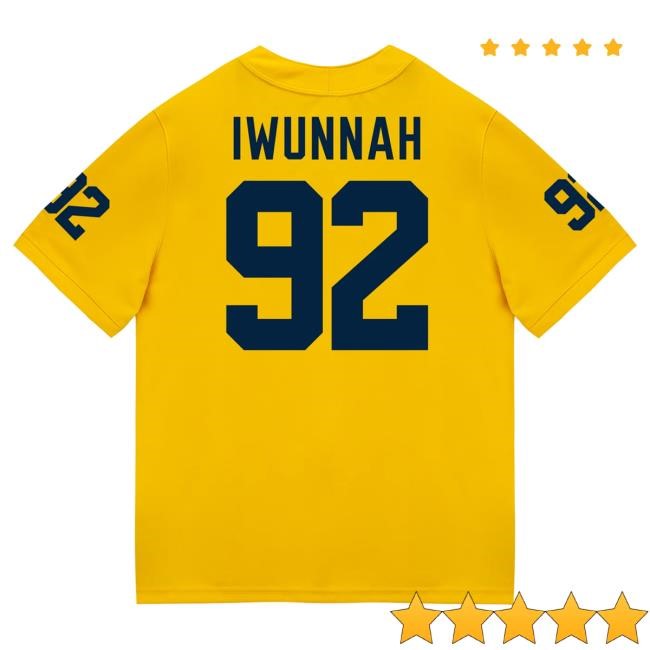 Official The M Den Michigan Wolverines #92 Ike Iwunnah Student Athlete Maize Football Jersey Hot Shirt