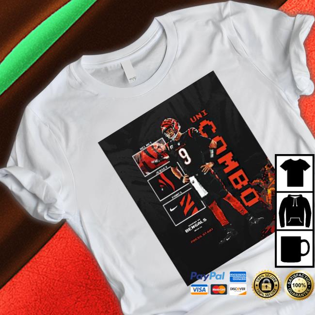 Cincinnati Bengals Uni Combo Helmet Jersey Pants Bengals 9 Crewneck Sweatshirt Cincinnati Bengals Uni Combo Helmet Jersey Pants Bengals 9 Classic Shirt