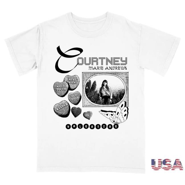 Official Hellomerch Courtney Marie Andrews Valentine White Shirts Hello Merch