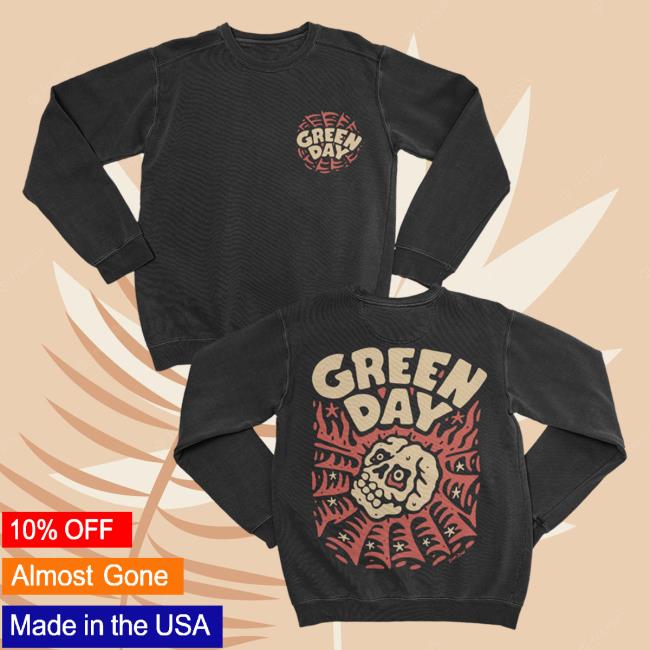 Official Green Day Merch Store Shop Green Day Skull Spider Pullover Sweatshirt GreenDay