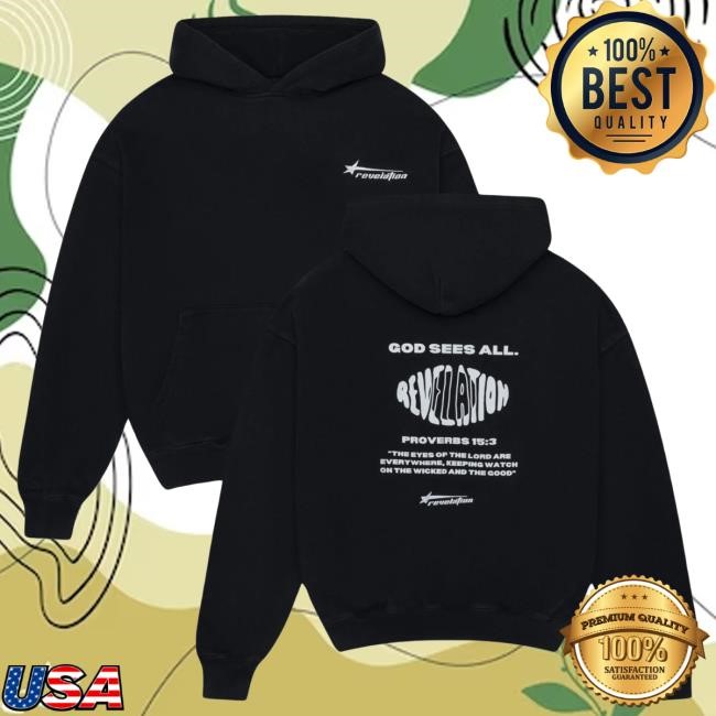 Official Revelation Apparel Clothing Proverbs 15:3 “God Sees All” Crewneck Sweatshirt Revelation Merch