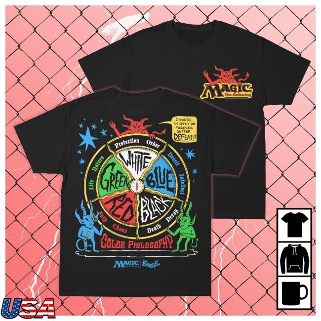Official Wizard Of Barge Color Philosophy Tee (Black) - Magic the Gathering Collection Wizardofbarge