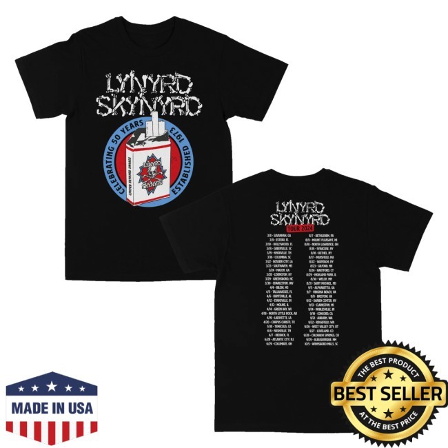 Smokes 2024 Tour New Tee Lynyrd Skynyrd Store Apparel
