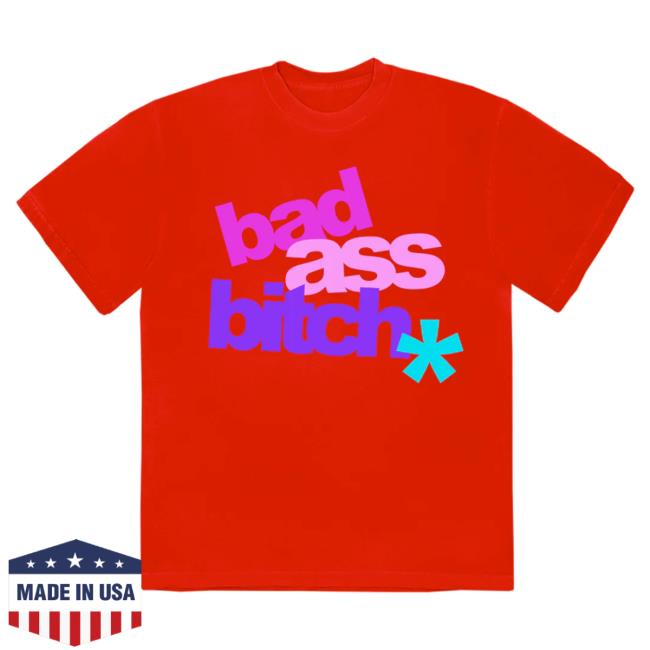Official Justin Bieber Merch Store Shop Justin Bieber Bad Ass Bitch Red Tees JustinBieber Apparel Clothing