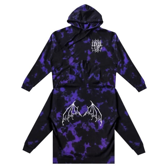 Official Level Up Merch Store Level Up - Bat Wing Tie Dye Pullover Hoodie Levelupdub